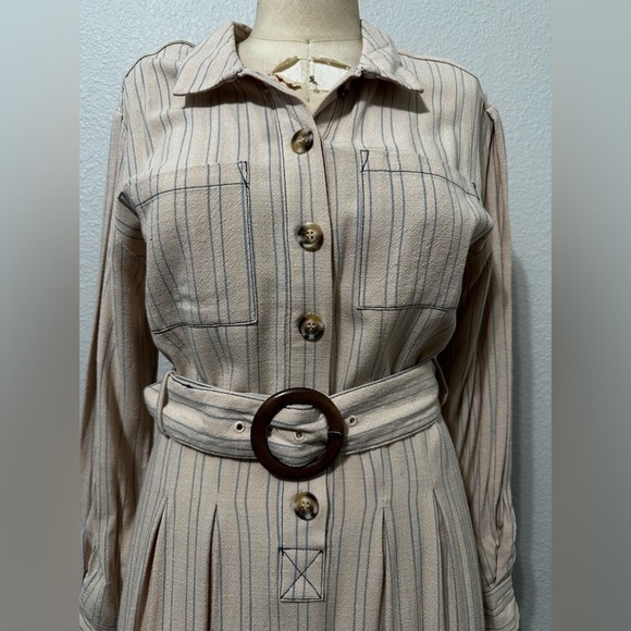 FREE People Audrey midi Belted shirt dress. Size Small/Petite. - Picture 4 of 9